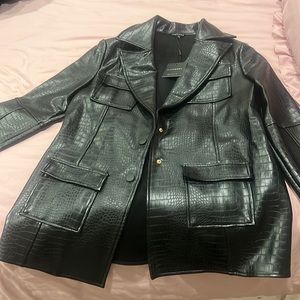 Black Leather JLUXLABEL coat